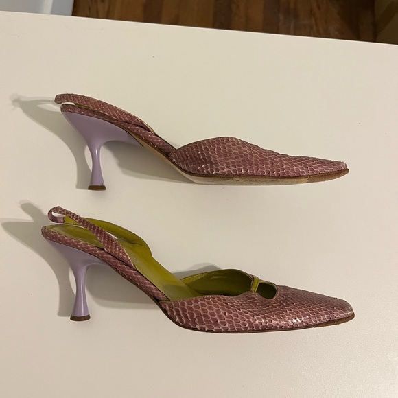 Vintage Sergio Rossi Python Slingback Heels - Picture 5 of 8